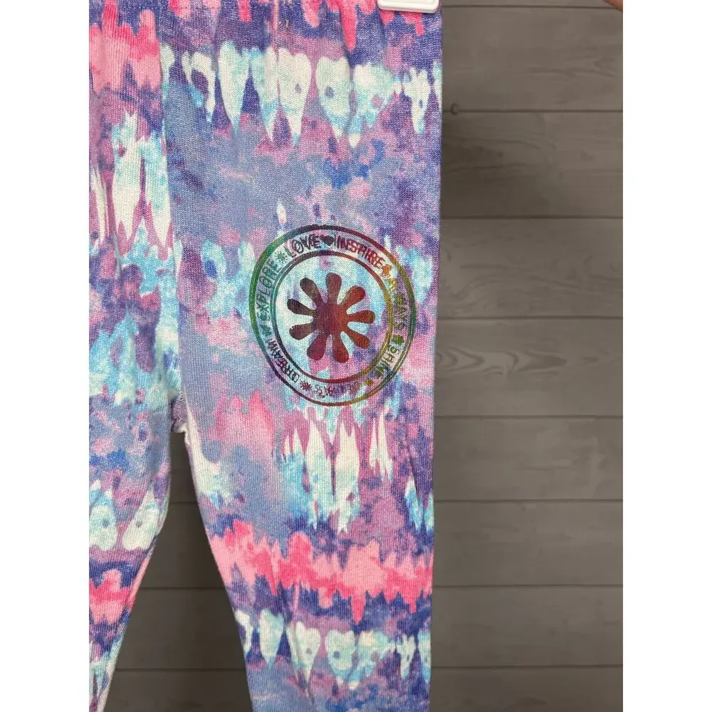 dELiA*s Girls Y2K Style Colorful Tie-Dye Lounge Pajama Set 2 Piece size 5/6